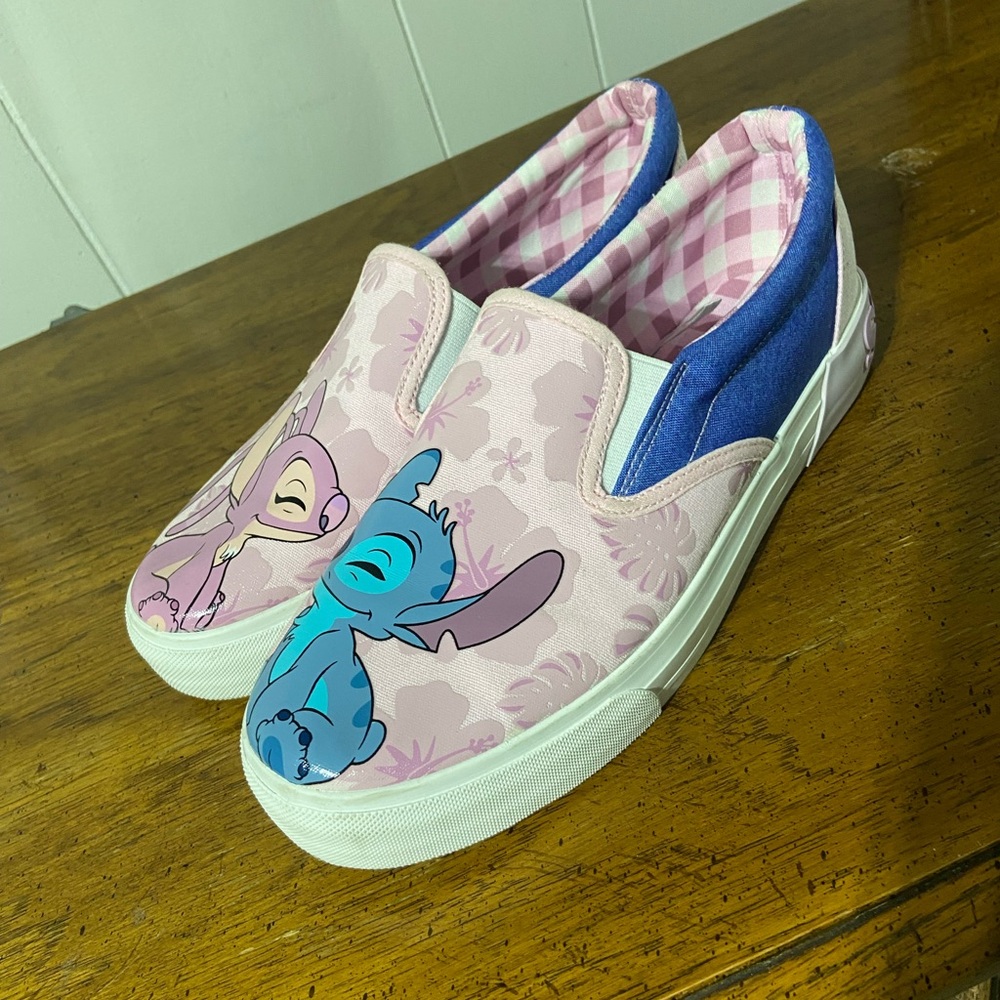 Kids Slip-On Shoes with Cartoon Design - Pink and Blue